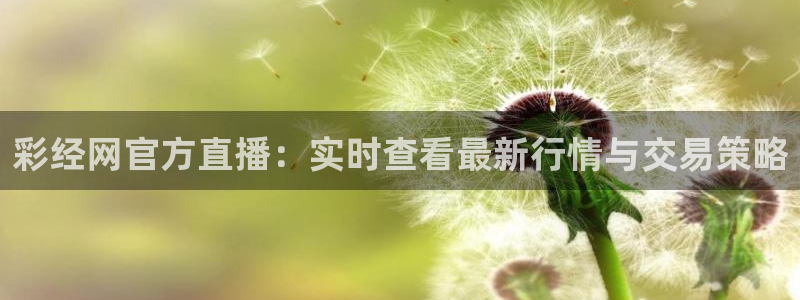 k8凯发体育合法嘛：彩经网官方直播：实时查看最新行情与交易策略